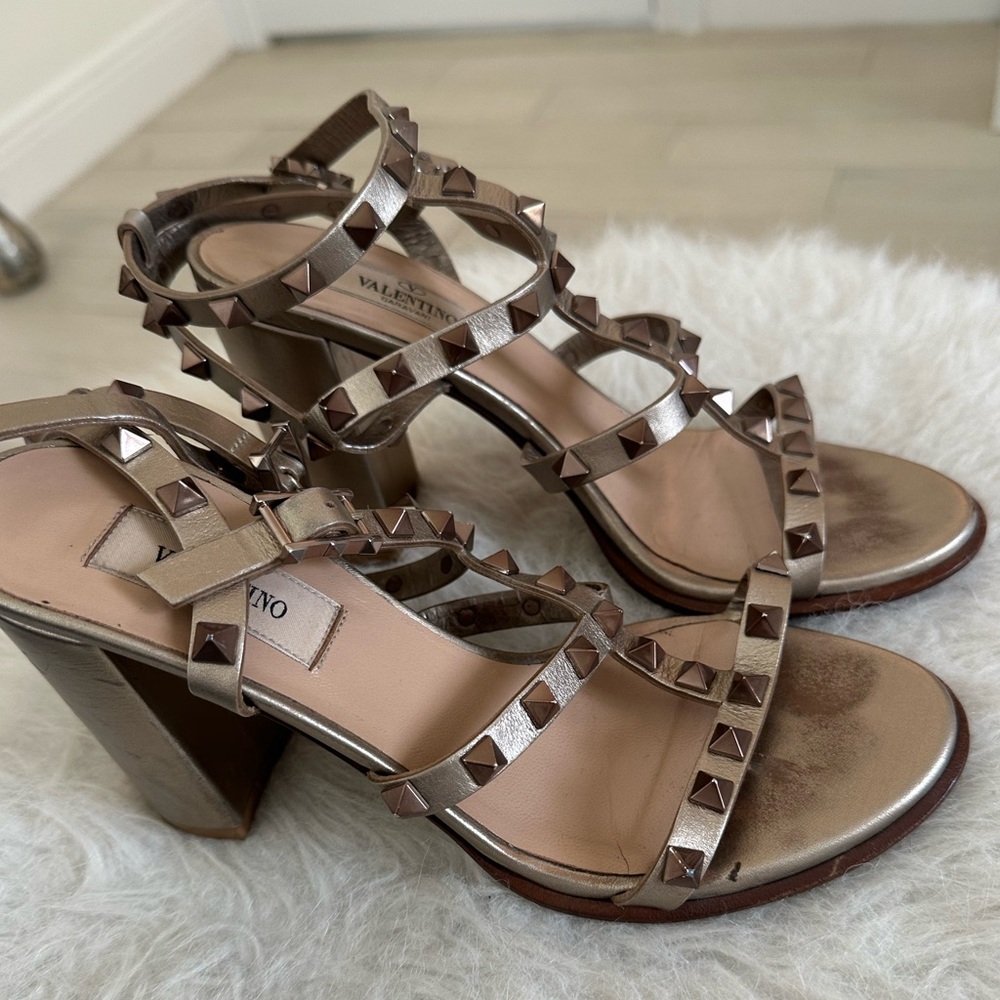 Valentino Women's Studded Bronze Heels